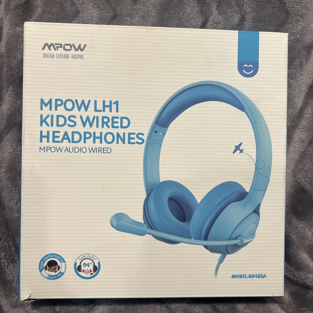 Mpow LH1 Kids Wired Headphone w/ Volume Limit Microphone Foldable Earphones 94dB